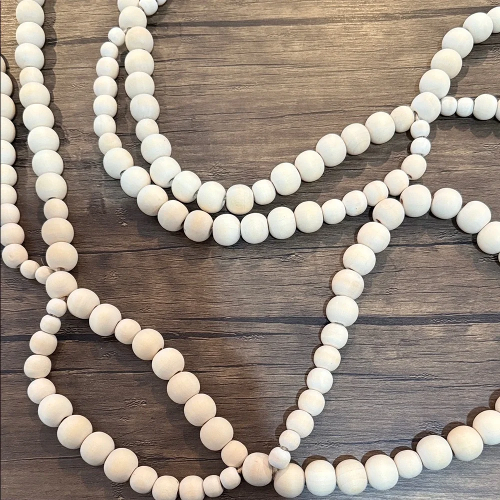 West Elm Natural Wooden Bead Garland